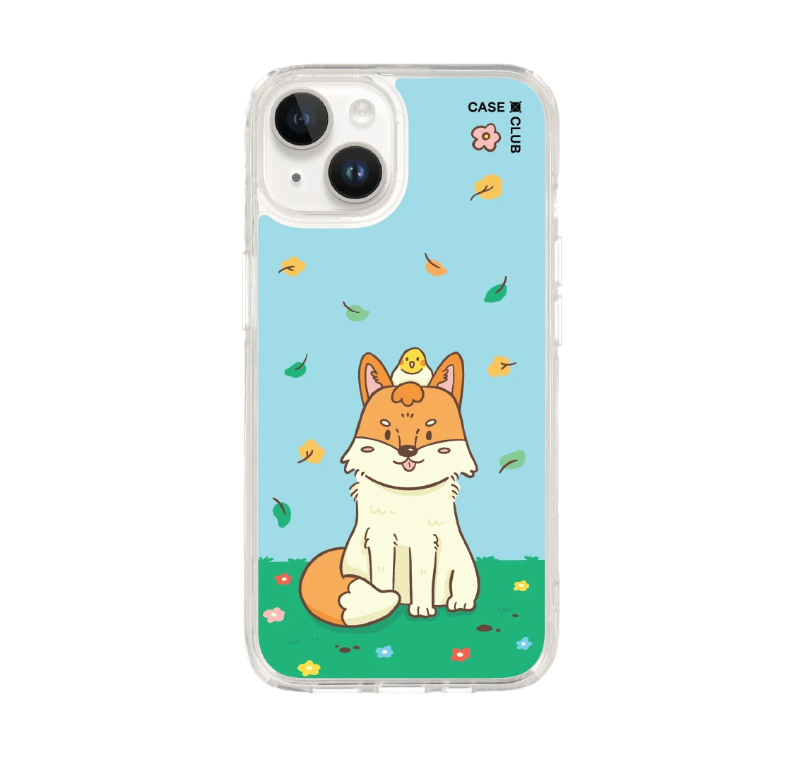 iphone 14 clear case cute fall fox